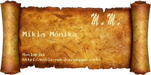 Mikla Mónika névjegykártya